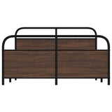Metal Bed Frame without Mattress Brown Oak 160x200 cm 3318664