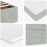 ZNTS Ottoman Bed with Mattresses Light Grey 140x200cm Velvet 3313475