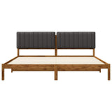 Bed Frame with Upholstered Headboard Natural and Dark Grey 3405074