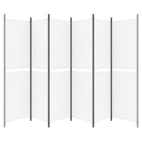 6-Panel Room Divider White 300x200 cm Fabric 350238