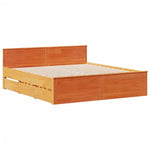 ZNTS Bookcase Bed without Mattress Wax Brown 200x200cm Solid Wood Pine 3308911