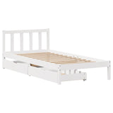 Bed Frame without Mattress White 90x190 cm Single Solid Wood Pine 3301462