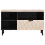 TV Cabinet White Wash Finish 80 x 33 x 46 cm Solid Mango Wood 4017881