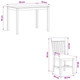 Dining Set 5 pcs Black Solid Oak Wood 3430240
