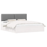 Bed Frame with Upholstered Headboard Light Grey 200 x 200 cm 3398108