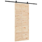 Sliding Door Natural 100 x 208 cm Solid Pine Wood 3445648