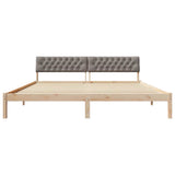 Bed frame Brown and taupe 200 x 200 cm Solid pine wood 3394341