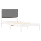 Bed Frame with Upholstered Headboard Light Grey 90 x 200 cm 877938