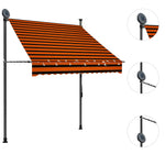 Manual Retractable Awning with LED 150 cm Orange and Brown 145877