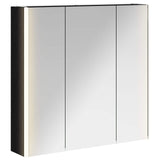 Bathroom Mirror Cabinet Black Oak 73.5 x 15.5 x 70 cm 889256