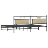 Metal Bed Frame without Mattress Sonoma Oak 193x201 cm 3325122