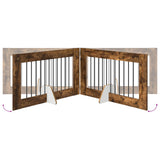 Dog Gate with Stands 4 pcs Smoked Oak 100 x 60 cm 892117