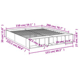 Bed Frame without Mattress White 150x200 cm King Size 3280559