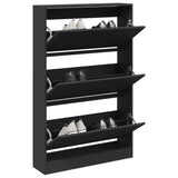 Shoe Cabinet Black 80x21x125.5 cm Engineered Wood 839925
