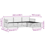Outdoor Sofa Set Natural 249.5 x 162.5 x 73 cm 3373249