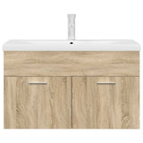 Bathroom Sink Cabinet with Built-in Basin and Faucet Sonoma Oak 3325015
