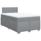 Box Spring Bed with Mattress Light Grey 120x190 cm Fabric 3285841