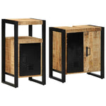 Bathroom Furniture Set 2 pcs Brown Soild rough mango wood 3305598