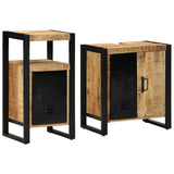Bathroom Furniture Set 2 pcs Brown Soild rough mango wood 3305598
