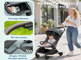 Foldable Baby Stroller with Adjustable Seat, 5-Point Harness, Canopy, Basket, 6.3kg Lightweight & T3398P422774
