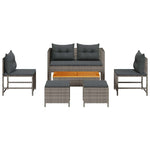 Garden Sofa Set 6 pcs Grey and dark grey Poly Rattan 4104702