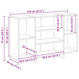 Sideboard Smoked Oak 120x30x75 cm Engineered Wood 813065