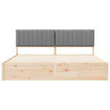 Bed Frame with Upholstered Headboard Light Grey 200 x 200 cm 3398209