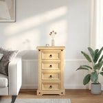 ZNTS Bedside Cabinet Corona 53x39x84 cm Solid Wood Pine 4005660