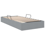 Storage Bed with Mattress Light Grey 203 x 100 cm Fabric 3370054