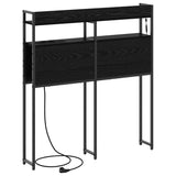 Headboard with Shelf Black oak 100 cm Engineered wood 859680
