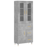 Highboard Concrete Grey 69.5x34x180 cm Engineered Wood 3198453