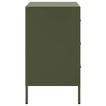 ZNTS Bedside Cabinets 2 pcs Olive Green 36x39x68 cm Steel 843087