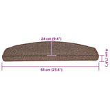 Stair Mats 20 pcs 65x24x4 cm Coffee Brown Half Round Large 3365793