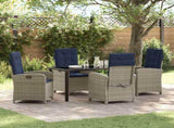 Garden Dining Set with Cushion 5 pcs Grey Poly Rattan 3380353