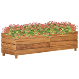 Raised Bed 150x40x38 cm Recycled Teak Wood and Steel 47423