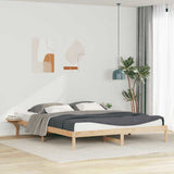 Bed Frame with Side Tables Natural 200 x 210 cm Solid Pine Wood 873235