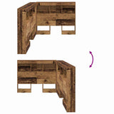 Storage Headboard with Shelf Old Wood 90 cm Engineered Wood 3335459