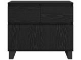 Sideboard Black Oak 60 x 35 x 70 cm Engineered Wood and Iron 881743