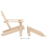 Garden Adirondack Chair with Ottoman Solid Fir Wood 315862