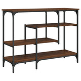 Console Table with Shelves Brown Oak 100x35x75 cm 837791