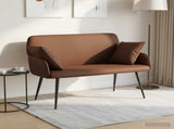 2 Seater Sofa with Metal Legs 2-Seater Brown Faux Leather 42051009