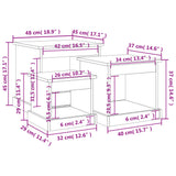 Coffee Tables 3 pcs Smoked Oak Engineered Wood 816493