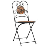 Mosaic Bistro Set Terracotta Iron and Ceramic 3216352