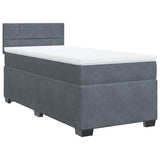 Box Spring Bed with Mattress Dark Grey 100x200 cm Velvet 3286235