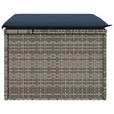 Garden Stool with Cushion Grey 55 x 55 x 37 cm Poly Rattan 366154