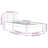 Bed Frame without Mattress White 90x190cm Single 814720