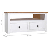 Corner TV Cabinet White 93x49x49 cm Solid Pine Panama Range 282687