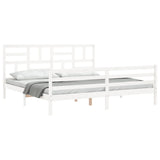 Bed Frame without Mattress White Super King Size Solid Wood 3194912