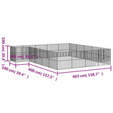 Dog Playpen 20 Panels Black Galvanised Steel 3209560