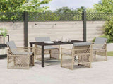 Garden Dining Set 5 pcs Beige Poly Rattan 3380642